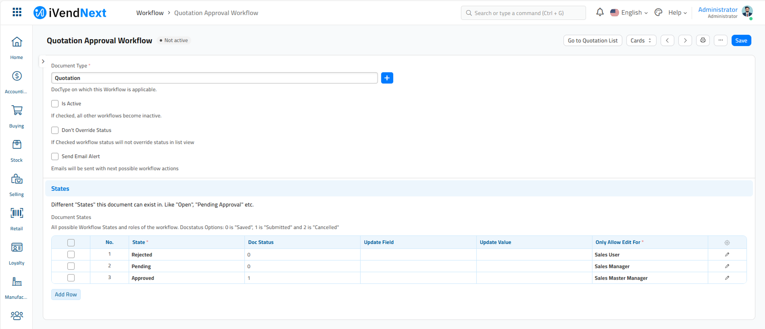 Quotation Approval Workflow